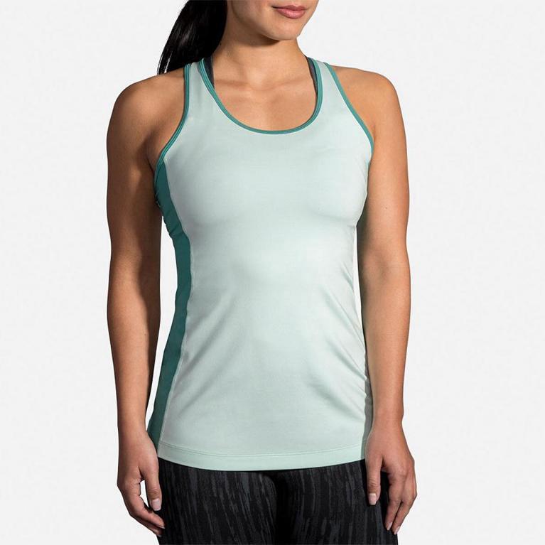 Brooks Pick-Up Womens Running Tank Top - Green - Indonesia (IGOB-35698)